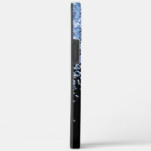 Coques Case-Mate iPhone Parties scintillant moderne noir et bleu monogramm (Verso / Droite)