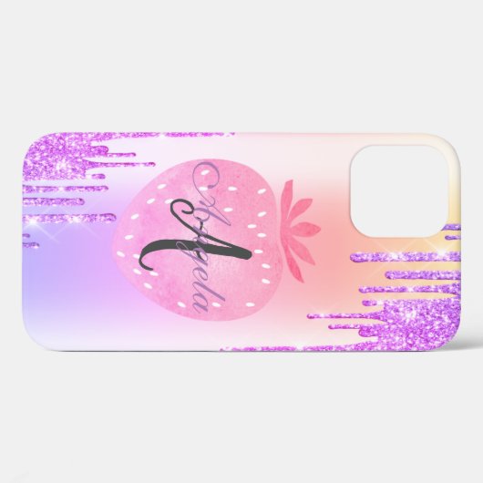 Coques Case-Mate iPhone Parties scintillant moderne, Ombre, Monogram frais (Verso (horizontal))