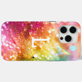 Coques Case-Mate iPhone Parties scintillant moderne Rainbow Monogram (Verso (horizontal))