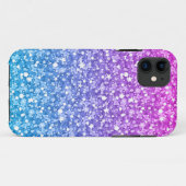 Coques Case-Mate iPhone Parties scintillant Moderne Rose Et Bleu (Dos (Horizontal))