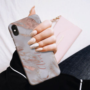 Coque Pour iPhone 14 Parties scintillant moderne rose or élégant nom s