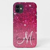 Coques Case-Mate iPhone Parties scintillant moderne rouge et rose Nom des  (Dos)
