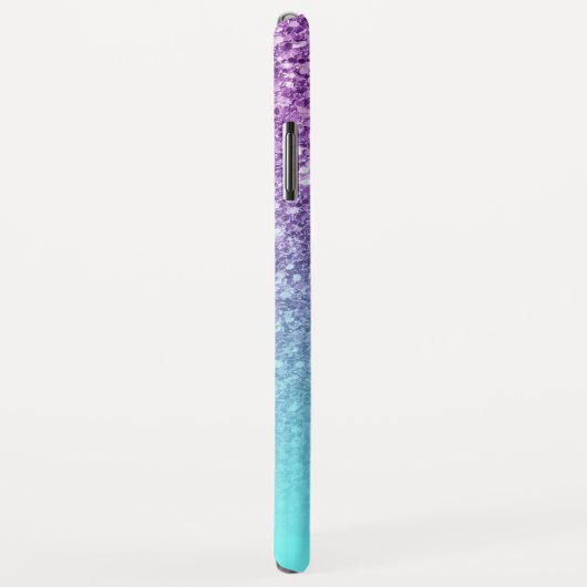 Coques Case-Mate iPhone Parties scintillant moderne violet Faux Turquoise (Dos/Droite)