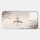 Coques Case-Mate iPhone Parties scintillant modernes Rose Gold, Monogramme (Verso (horizontal))