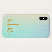 Coques Case-Mate iPhone Parties scintillant Monogram Gold Modern Chic (Dos (Horizontal))