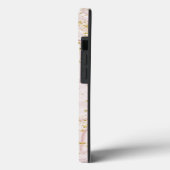 Coques Case-Mate iPhone Parties scintillant Monogramme rose et Marbre blan (Verso / Gauche)