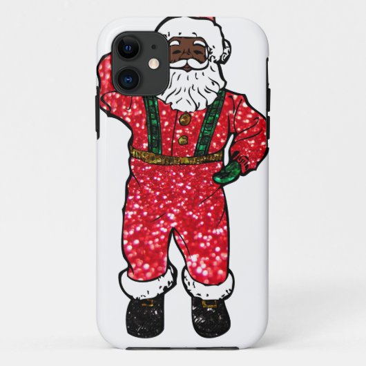 Coques Case-Mate iPhone parties scintillant noir santa claus (Dos)
