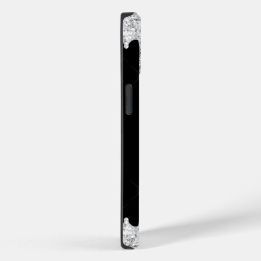 Coques Case-Mate iPhone Parties scintillant noire blanche à goutte Monogra (Verso / Droite)