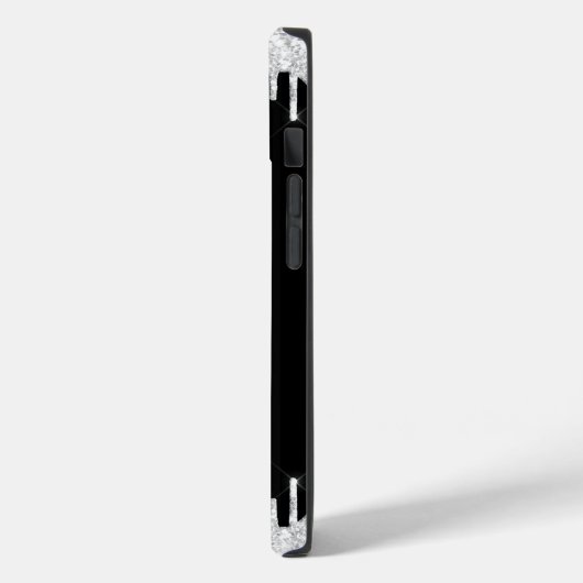 Coques Case-Mate iPhone Parties scintillant noire blanche à goutte Monogra (Verso / Gauche)
