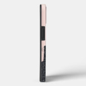 Coques Case-Mate iPhone Parties scintillant noire moderne, Or Rose, Monogr (Verso / Droite)