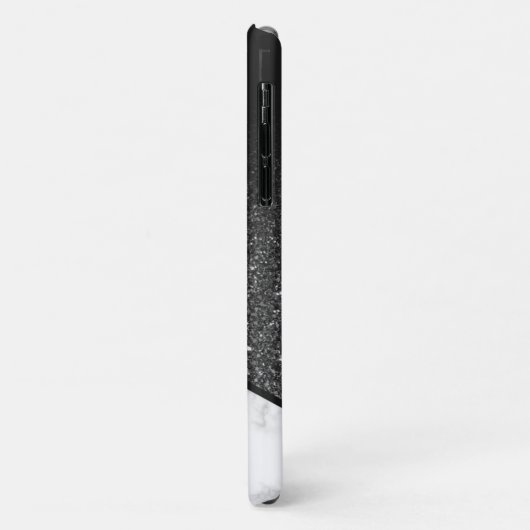 Coques Case-Mate iPhone Parties scintillant noire personnalisée - Marbre b (Dos/Gauche)