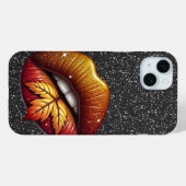 COQUES Case-Mate iPhone PARTIES SCINTILLANT NOIRE RESSEMBLE AUX LÈVRES ROU (Verso (horizontal))