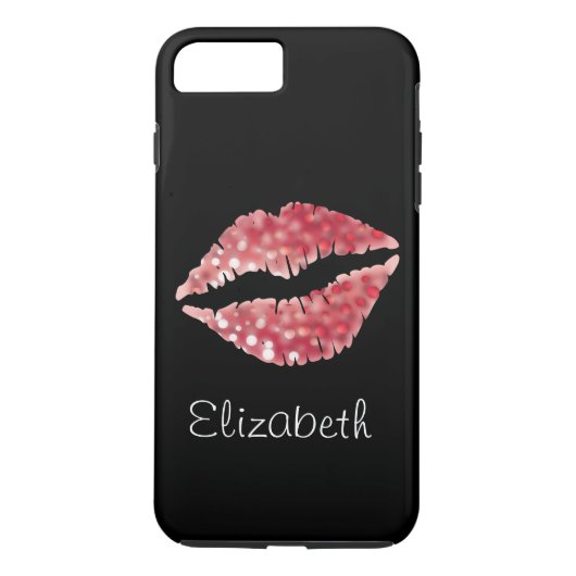 Coques Case-Mate iPhone Parties scintillant noire simple et personnalisée (Dos)
