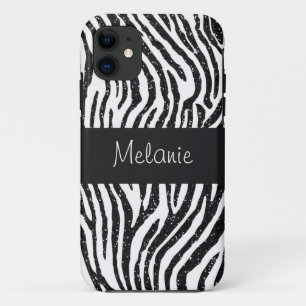Etui iPhone Case-Mate Parties scintillant noire Zebra Monogram iPhone