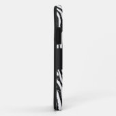Coques Case-Mate iPhone Parties scintillant noire Zebra Monogram iPhone (Dos/Droite)