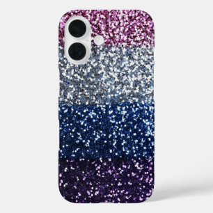 Coques iPhone 16 Parties scintillant Ombre bleu violet