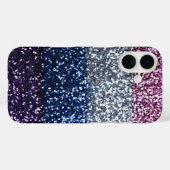 Coques Case-Mate iPhone Parties scintillant Ombre bleu violet (Verso (horizontal))