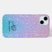 Coques Case-Mate iPhone Parties scintillant Ombre bleu violet personnalisé (Verso (horizontal))