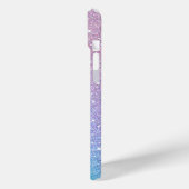 Coques Case-Mate iPhone Parties scintillant Ombre bleu violet personnalisé (Verso / Gauche)