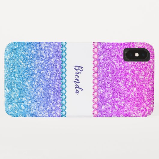 Coques Case-Mate iPhone Parties scintillant ombre & diamants design girly (Dos (Horizontal))