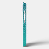 Coques Case-Mate iPhone Parties scintillant Ombre Turquoise Personnalisée  (Verso / Gauche)