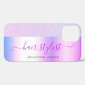 Coques Case-Mate iPhone Parties scintillant Ombre violet rose holographiqu (Verso (horizontal))