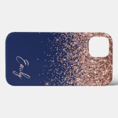 Coques Case-Mate iPhone Parties scintillant or bleu bleu bleu rose marine (Verso (horizontal))