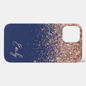 Coques Case-Mate iPhone Parties scintillant or bleu bleu bleu rose marine  (Verso (horizontal))