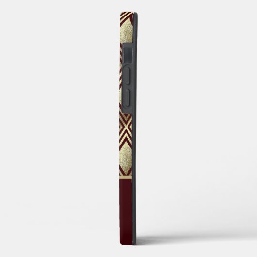 Coques Case-Mate iPhone Parties scintillant or Bourgogne Diamant Motif per (Verso / Gauche)