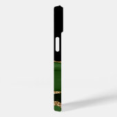 Coques Case-Mate iPhone Parties scintillant or et Agate vert Nom du monogr (Verso / Droite)