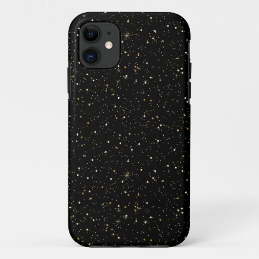 Coques Case-Mate iPhone Parties scintillant or et étincelles sur noir (Dos)