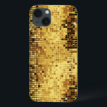 Etui iPhone 13 Parties scintillant Or Et Motif Étincelle<br><div class="desc">Elégant tons or rétro boule disco miroirs parties scintillant et scintillants.</div>