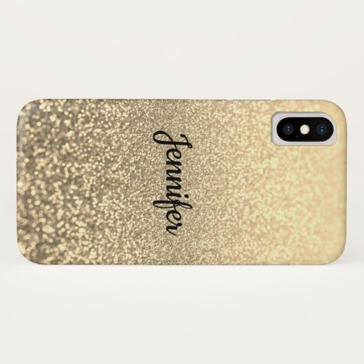 Coques Case-Mate iPhone Parties scintillant, or, personnalisée, brillant, (Dos (Horizontal))
