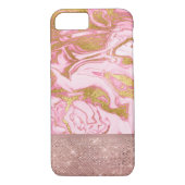 Coques Case-Mate iPhone Parties scintillant or rose et marbre étincelant (Dos)