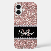 Parties scintillant or rose et pierres précieuses 