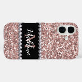 Coques Case-Mate iPhone Parties scintillant or rose et pierres précieuses (Verso (horizontal))