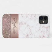 Coques Case-Mate iPhone Parties scintillant or Rose fille et nom du script (Dos (Horizontal))