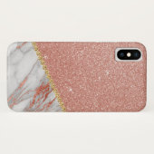 Coques Case-Mate iPhone Parties scintillant or rose rose et marbre étincel (Dos (Horizontal))