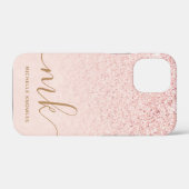 Coques Case-Mate iPhone Parties scintillant or Rose tendance Initiales fan (Verso (horizontal))