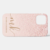 Coques Case-Mate iPhone Parties scintillant or Rose tendance Initiales fan (Verso (horizontal))