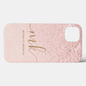 Coques Case-Mate iPhone Parties scintillant or Rose tendance Initiales fan (Verso (horizontal))