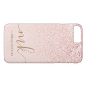 Coques Case-Mate iPhone Parties scintillant or Rose tendance Initiales fan (Dos (Horizontal))