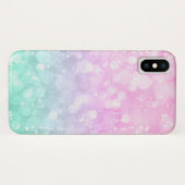 Coques Case-Mate iPhone Parties scintillant Pastel Pink & Mint Bokeh (Dos (Horizontal))