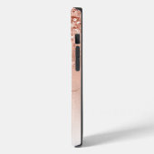 Coques Case-Mate iPhone Parties scintillant Peach Rose or Monogramme (Verso / Gauche)