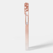 Coques Case-Mate iPhone Parties scintillant Peach Rose or Monogramme (Verso / Gauche)