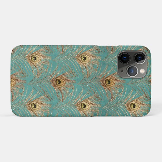 Coques Case-Mate iPhone Parties scintillant Peacock Feathers Motif (Dos (Horizontal))