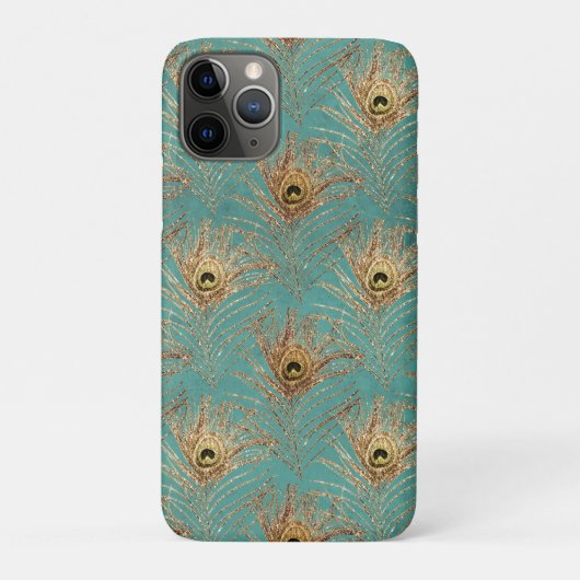 Coques Case-Mate iPhone Parties scintillant Peacock Feathers Motif (Dos)