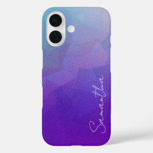 Coques iPhone 16 Parties scintillant personnalisée Abstrait bleu et
