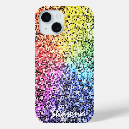 Coques Case-Mate iPhone Parties scintillant personnalisée Arc-en-ciel coqu (Verso)