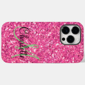 Coques Case-Mate iPhone Parties scintillant pétillante rose monogrammée (Verso (horizontal))